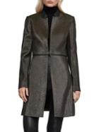 Bcbgmaxazria Relaxed-fit Faux Leather-trim Convertible Coat