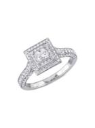 Sonatina 14k White Gold & 1.25 Tcw Diamond Halo Engagement Ring