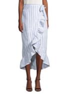 The Fifth Label Pastel Heights Flora Stripe Midi Skirt