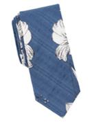 Tallia Orange Exploded Hyper Floral Cotton Tie