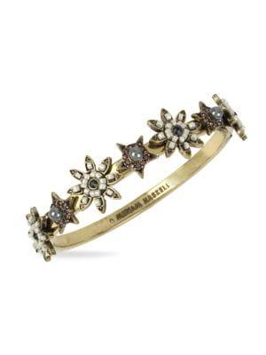 Miriam Haskell Flower Hinged Bangle Bracelet