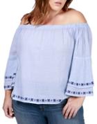 Lucky Brand Plus Off-the-shoulder Cotton Top