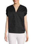 Caara Jess V-neck Cinched Sleeve Top