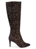 Karl Lagerfeld Paris Marcy Leopard-print Calf Hair Pointy Boots