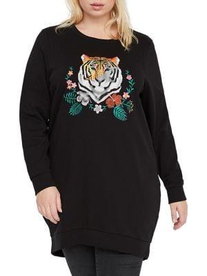 Junarose Plus Embroidered Longline Sweatshirt