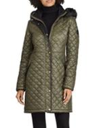 Lauren Ralph Lauren Quilted Faux Fur Hooded Coat