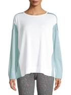 Donna Karan Colorblock Knit Crewneck Sweater