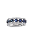 Marco Moore 14k White Gold, Blue Sapphire & 0.36 Tcw Diamond Ring