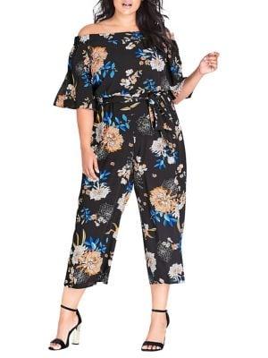 City Chic Plus Azelea Floral Jumpsuit