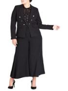 City Chic Plus Relaxed-fit Buttoned Military Jacket