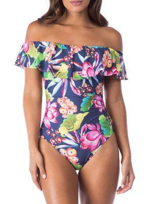 La Blanca One-piece Bora Bora Off-shoulder Ruffle Swimsuit