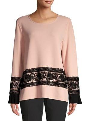 Karl Lagerfeld Paris Lace Block Top