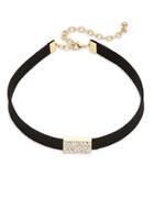 Design Lab Lord & Taylor Cluster Pave Bar Choker Necklace