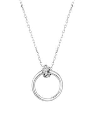 Adina Reyter Loops Sterling Silver & Pave Diamond Pendant Necklace