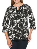Rafaella Two-tone Three-quarter Sleeve Blouse