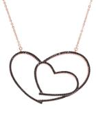 Lord & Taylor Cubic Zirconia Open Heart Pendant Necklace