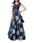 Glamour By Terani Couture Floral Layered Dress
