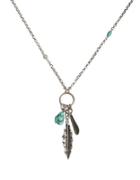 Lucky Brand Feather Charm Necklace