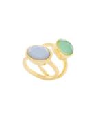 Cole Haan Two-piece 4/25 Water Under The Bridge Round And Oval Stud Rings Set