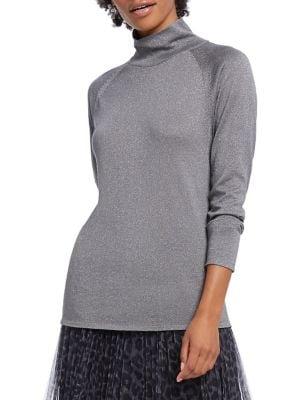Nic+zoe Metallic Turtleneck Sweater