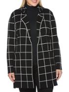 Rafaella Plus Windowpane-print Blazer Cardigan
