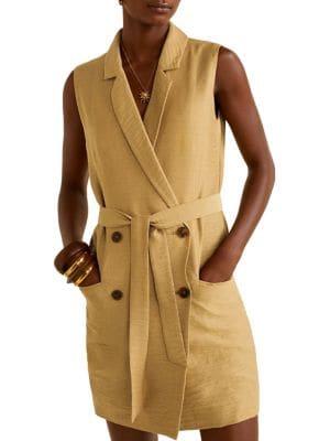 Mango Double-breasted Waist-tie Dress