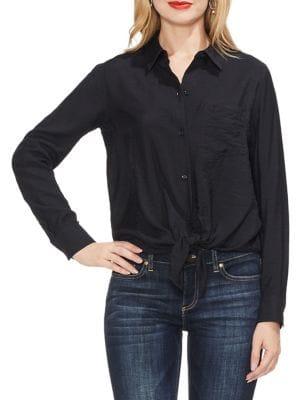 Vince Camuto Flowy Rumple Tie Front Top