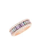 Lord & Taylor Rose-goldplated 925 Sterling Silver & Mystic Cubic Zirconia Eternity Band Ring