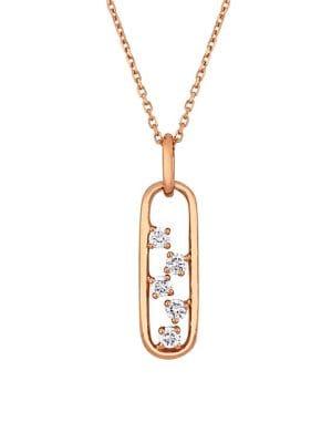 Sonatina 18k Rose Gold & Diamond Pendant Necklace