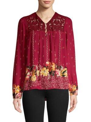 Daniel Rainn Mixed Floral-print High-low Top