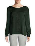 Vince Camuto Puffed-sleeve Roundneck Top