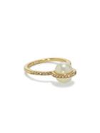 Vince Camuto Faux Pearl & Crystal Trapped Ring