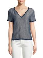 Highline Collective Chambray V-neck Top