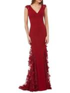Carmen Marc Valvo Infusion Crepe Evening Gown