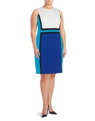 Calvin Klein Plus Plus Colorblocked Sheath Dress