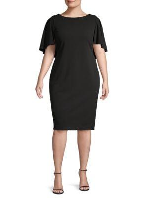 Calvin Klein Plus Flutter-sleeve Sheath Dress