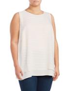 Vince Camuto Plus Embroidered Layered Top