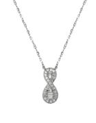 Lord & Taylor Diamond And 14k White Gold Twist Pendant Necklace