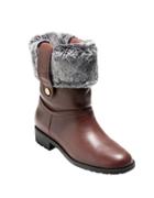 Cole Haan Breene Faux Fur-trimmed Leather Ankle Boots