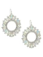 Design Lab Silvertone Crystal Circle Earrings