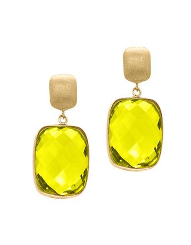 Effy Quartz And 14k Yellow Gold Drop Earrings
