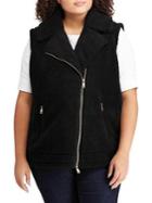 Lauren Ralph Lauren Plus Plus Faux-shearling Zip Vest