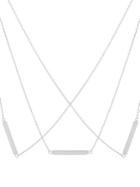 Lord & Taylor Sterling Silver Triple-layered Bar Necklace