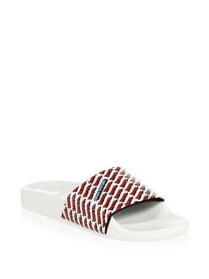 Marc Jacobs Love Aqua Leather Slides