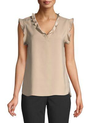 Lord & Taylor Kaitlyn Ruffled Sleeveless Top