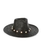 Steve Madden Faux Pearl-embellished Panama Hat
