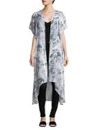 Laundry By Shelli Segal Floral-print Longline Cardigan