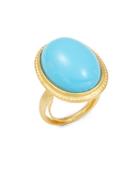 Kenneth Jay Lane Couture Cabochon Turquoise Adjustable Ring