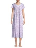 Carole Hochman Short Sleeve Ditsy Print Caftan
