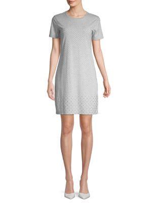 Michael Michael Kors Studded Short Sleeve Shift Dress
